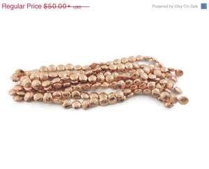 1 Strands Disc Side Drill With Design copper  Beads  10mm 7.5 inch Strand GPC534 - Tucson Beads