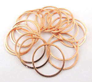 20 Pcs Solid Copper Link Charm Round Circle Copper Link 50mm -Great For Earrings GPC542 - Tucson Beads