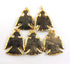 5 PCS Jasper Bird 24k Gold Plated Charm Single Bail Pendant - Electroplated With Gold Edge 50mm-54mm AR064