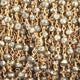5 Feet Natural Pyrite 3-4mm Rosary Style Beaded Chain - Beads wire wrapped 24k Gold  Plated  BDG010 - Tucson Beads