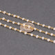 5 Feet White Saphire Agate Gold Wire Wrapped Rosary Beaded Chain 2.5mm-3mm- Sapphire Agate in Gold wire wrapped chain BDG027 - Tucson Beads