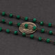 5 Feet Green Onyx 3.5mm Black Wire Rosary Beaded Chain - Beads wire wrapped chain Bdb003 - Tucson Beads