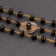 5 FEET Black Onyx Rondelle 6mm Rosary Style Beaded Chain 6mm, Wire Wrapped 24k Gold Plated Chain Bd1125 - Tucson Beads