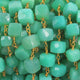 1 Feet Chrysoprase Cubes 7-8mm Beaded Chain -Chrysoprase Cubes wire wrapped 24 k Gold plated Gemstone Rosary Chain BD210 - Tucson Beads