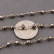 5 Feet Black Pyrite 3mm 925 Silver Plated Wire Rosary Style Beaded Chain - Pyrite Beaded Chain BDS003 - Tucson Beads
