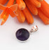 1 Pc Genuine and Rare Amethyst Round Pendant - 925 Sterling Silver - Gemstone Pendant 22mm-17mm SJ24