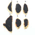 Black  Druzy Assorted Pendant 24k Gold Plated Electroplated Single Bail Pendant/Double Bail Connector 81mmx26mm-53mmx24mm DRZ084