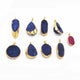 1 Pcs Blue Druzy Assorted Pendant 24k Gold Plated Electroplated Single Bail Pendant 51mmx21mm-29mmx18mm DRZ111 - Tucson Beads