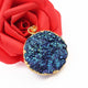 1 Pcs Blue Druzy Assorted Pendant 24k Gold Plated Electroplated Single Bail Pendant 51mmx21mm-29mmx18mm DRZ111 - Tucson Beads