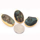 5 Pcs Natural Labradorite Oval Shape Bezel Connector/Pendnt ,Gold Plated Connector/Pendant ,Shimmer Gray Connector/Pendant 37mmx18mm-45mmx22mm DRZ246 - Tucson Beads