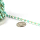 1 Feet  Amazonite Rosary Style Beaded Chain -Amazonite Beads Wire Wrapped Chain, 6mm-10mm, 24k Gold Plated chain per foot SC003 - Tucson Beads
