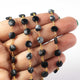 1 Feet SnowFlake Obsidian 6mm Coin Beaded Chain - Coin Beads Wire Wrapped 24K Gold Plated Beaded Chain - Tucson Beads