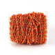 5 FEET Orange Zircon Faceted Roundels Rosary Style Beaded Chain - Orange Zircon Beads wire wrapped Chain,3mm , 24k Gold Plated chain SC012 - Tucson Beads