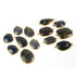 11 Pcs Mix Stone 24k Gold Plated Faceted Assorted Shape Pendant/ Connector-  37mmx24mm-22mmx15mm PC478