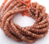  1 Strand Peach moonstone Faceted Rondelles -11mmx6mm 12.5 Inches BR3116
