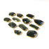 12 PCS Labradorite Faceted Assorted Shape 24k Gold Plated Single Bail Pendant-/Connector 20mmx10mm-26mmx17mm PC499