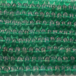  1 Strand Green Onyx Rondelle Beads Faceted 5-4mm 8.5 Inches BR3118 - Tucson Beads