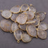 10 Pcs Golden Rutile Faceted Assorted Shape Pendant ,Mix Shape Gold Plated Pendant 28mmx20mm-19mmx12mm  PC198