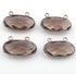 5 Pcs Smoky Quartz Oxidized Sterling Silver Faceted Oval Double Bail Pendant - Gemstone 21mmx13mm SS222