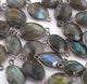 5 Pcs Labradorite Oxidized Sterling Silver Faceted Assorted Shape Connector - Gemstone 23mmx10mm- 19mmx10mm SS280 - Tucson Beads