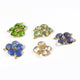Iolite,Crystal Quartz,Green Amethyst, Blue Chalcedony,Peridot 925 Sterling Vermeil  Round Shape Pendant 12mmx10mm SS850 - Tucson Beads