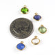 Iolite,Crystal Quartz,Green Amethyst, Blue Chalcedony,Peridot 925 Sterling Vermeil  Round Shape Pendant 12mmx10mm SS850 - Tucson Beads