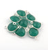 5 Pcs Green Onyx Heart Shape 925 Sterling Silver Connector SS238