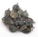 5 Pcs Labradorite Faceted Assorted Shape Connector - Oxidized Sterilng Silver 19mmx10mm-23mmx14mm SS246 - Tucson Beads