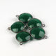5 Pcs Green Onyx Oxidized Sterling Silver Round Shape Double Bail Connector 21mmx15mm SS745 - Tucson Beads