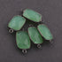 5  Pcs Green Chalcedony Oxidized sterling  silver Faceted Rectangle Shape connector-11mmx21mm SS241