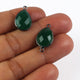 5 Pcs Green Onyx Oxidized Sterling Silver Pear Drop Connector/ Pendant - 18mmx11mm-21mmx11mm SS901 - Tucson Beads