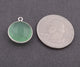 5 Pcs Green Chalcedony 925 Sterling Silver Faceted Round Pendant - Gemstone 18mmx15mm SS314 - Tucson Beads