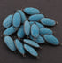 10 Pcs Turquoise Oxidized Sterling Silver Faceted Oval Shape Connector/Pendant - 24mmx11mm-23mmx10mm SS428