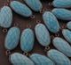 10 Pcs Turquoise Oxidized Sterling Silver Faceted Oval Shape Connector/Pendant - 24mmx11mm-23mmx10mm SS428 - Tucson Beads