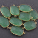 4 Pcs Beautiful Oxidized Green Chalcedony Faceted Rectangle Connector SS386 - Tucson Beads