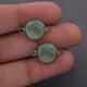 5 Pcs Green Chalcedony Oxidized Sterling Silver Faceted Round Shape Connector- Gemstone 14mmx11mm SS427 - Tucson Beads