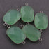 5 Pcs Green Chalcedony Oxidized Sterling Silver Faceted Rectangle Double Bail Connector -Gemstone  27mmx16mm-SS445