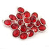 9 Pcs Garnet Hydro  925 Sterling Silver Faceted Oval Shape single Bail Pendant - Gemstone 14mmx9mm SS448