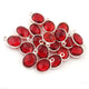 5 Pcs Garnet Hydro  925 Sterling Silver Faceted Oval Shape single Bail Pendant - Gemstone 14mmx9mm SS448 - Tucson Beads