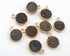 9 Pcs Mystic Brown  Druzzy  925 Sterling Vermeil Faceted Single Bail Pendant -Gemstone  12mmx9mm-12mmx9mm-SS494