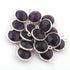 10 Pcs Amethyst 925 Sterling Silver Faceted Round Shape Pendant- Gemstone Pendant 12mmx10mm-14mmx11mm SS455