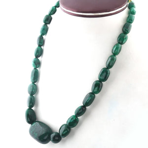 505ct. 1 Strands Of Genuine Dyed Emerald Smooth Assorted Shape Necklace , Dyed Emerald Smooth Assorted Beads - Stunning Elegant Emerald Necklace BRU2058 - Tucson Beads