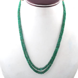 125ct. 2 Strands Of Genuine Emerald Necklace - Faceted Rondelle Beads - Rare & Natural Necklace - Stunning Elegant Necklace  - BRU1951 - Tucson Beads