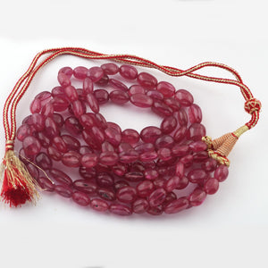 505ct. 3 Strands Of Genuine Ruby Necklace - Smooth Oval Beads - Rare & Natural Ruby Necklace - Stunning Elegant Necklace - BRU4089 - Tucson Beads