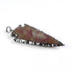 5 Pcs Brown Jasper Oxidized Silver Plated Charm Single Bail Pendant - Electroplated With Silver Edge 75mmx31mm AR314 - Tucson Beads
