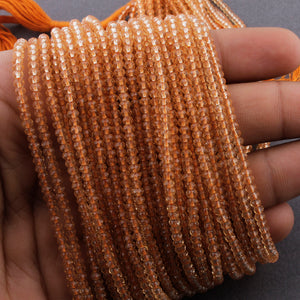 5 Strands Orange Hydro Quartz Faceted Rondelles - Orange Coated Quartz Rondelle Beads 2.5mm-3mm 13 Inch strand RB178 - Tucson Beads