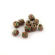 10 PCS Tibetan Floral Bead With Brass Turquoise Coral Inlay - Nepal Tibetan Artisan Handmade Beads 9mm PAF051 - Tucson Beads