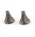 1 Pc Pave Diamond Cone Bead 925 Sterling Silver - Antique Finish Cone Bead 10mm PDC1058