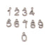 1 Pc Pave Diamond Number Charm Choose From (0-9) - Antique Finish - 925 Sterling Silver -Digit Charm- Flat Back- 12mm PDC 1159