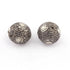 1 PC Pave Diamond with Rose Cut Diamond 925 Sterling Silver Round Ball Bead - Bead With Hole - Polki Beads 13mm-20mm PDC1195